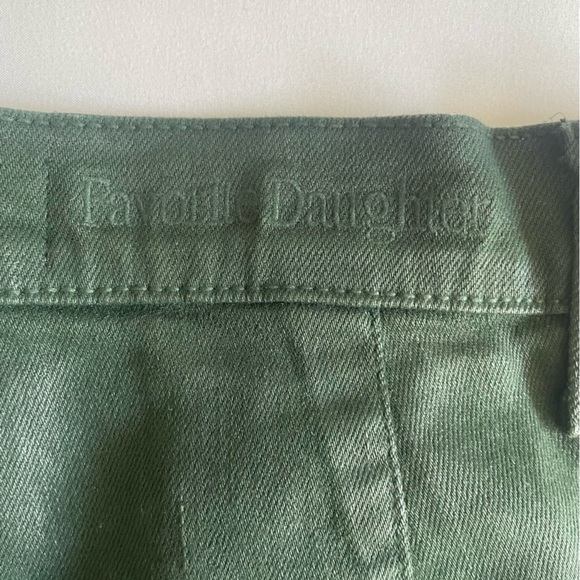 Favorite Daughter "The Mischa" Belize Green Shiny Coated Sheen Wide Leg Pant - Picture 9 of 17